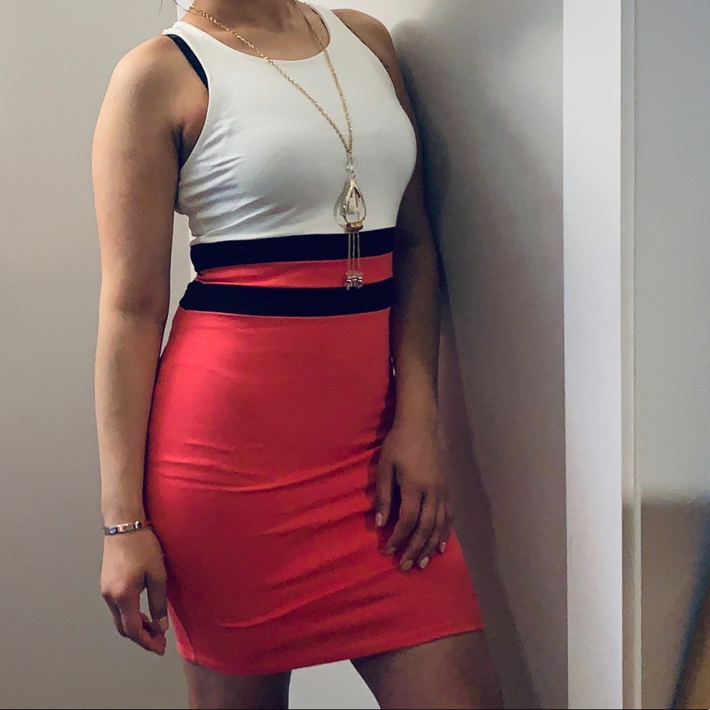 Pink and white mini dress for special occasion.